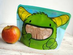 4 Reusable Monster snack bags by Nom Nom Kids
