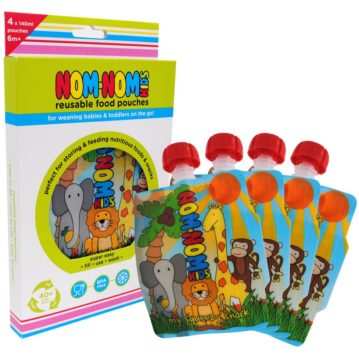 Nom Nom Kids Reusable Food Pouches - 140ml (pack of 4)