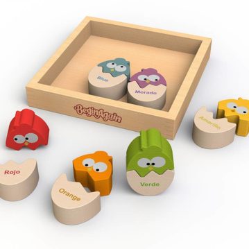 Colour N Eggs Bilingual Wooden Puzzle