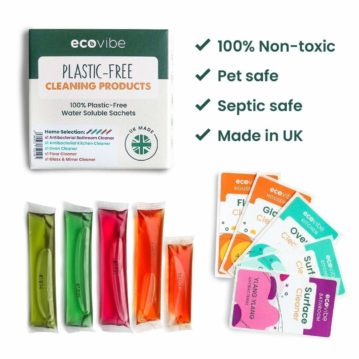 Ecovibe - Plastic-Free Soluble Cleaning Sachets - Antibacterial (mixed 5 pack)