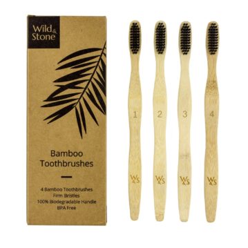 Wild & Stone - Adult Bamboo Toothbrush (4 pack) Wave Bristles - Firm
